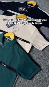 TAKAO KAOS KERAH POLO ORIGINAL HITAM LIST CREAM
