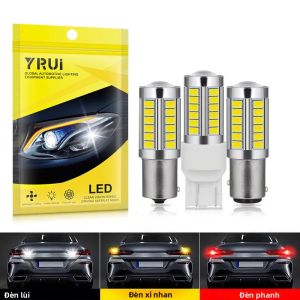 YirRui 2 Chiếc Đèn LED Độ Sáng Cao Ô Tô Phụ Kiện Ngược Phanh 33SMD 12V Tương Thích Với 1156 1157 7440 7443 Đèn Hậu