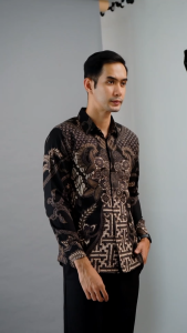 Batik Handara - Pramoda Hitam Sogan Kemeja Pria Furing Erro