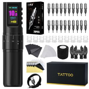 XNET | XNET PYRO Tattoo Machine Set Rotating Tattoo Pen Puncture Mode Memory Function 2.0-4.2MM Adjustable Stroke Complete Tattoo Kit