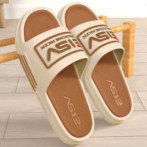 Youthful Trendy Sports Themed Thick Heeled Tennis Mens Slippers Indoor Outdoor Wearable Anti-Slip Couples Flip Flops