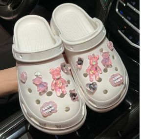 12pcs New DIY Shoes Charms for Women: Colorful & Cute Cartoon Bear