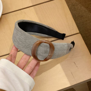 Retro Korean Wide Edge Hairband Womens High Hairline Headband Hair Accessories Daily Outdoor Wear Ring Shape Fabric Hairband