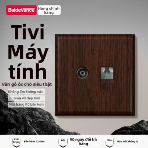 BaldeVance | Bảng Công Tắc ổ Cắm Tường Phong Cách Retro Chất Liệu Gỗ 86 Type