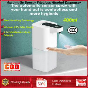 Wireless Alcohol Dispenser Nano Sanitizing Spray Alcohol Sprayer Rechargeable Wireless Design 4-Level Adjustable 400ml Capacity