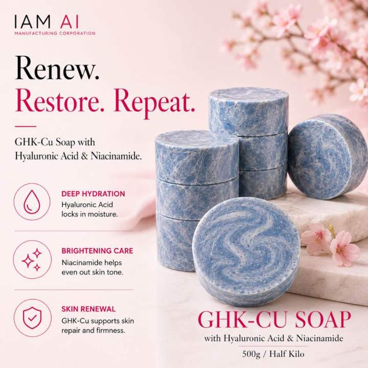ghk cu soap bar GHK-Cu with Hyaluronic Acid & Niacinamide | Skin Renewal & Brightening Soap | 500g Half Kilo medicamento