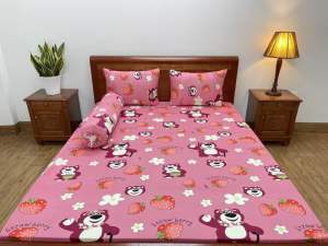 Bộ ga gối Thun Lạnh Hàn Quốc { 4 món : 1 ga bọc + 2 vỏ gối nằm + 1 vỏ gối ôm }