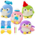 KRABALL Penguin Crochet Kit for Beginners With Video Tutorial Cotton Knitting Yarn Thread Needles Hook Knit Tool Set DIY Craft. 
