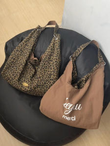 Double-Breasted Canvas Tote Bag Commuter Style Shoulder under Arm Pattern Small Autumn New Leisure Retro Floral Print Pure Color