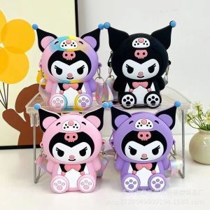 Kuromi Silicon Bag Multifunctional Y2K Cartoon Coin Purse Kawaii Zipper Wallets Shoulder Bag girl