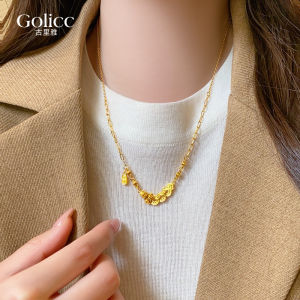 Elegant Long Womens Necklace Pendant Sand Gold Coin Design Fashionable Sweater Chain Korean Style Jewelry Accessory