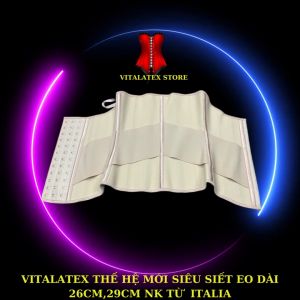 (FREE:thước dây) Đai nịt bụng Vitalatex Siêu Siết Eo(Italia 2025) Siêu Cao Cấp13 xươngdài 26cm29cm-Mang tới bạn 1 VÒNG EO CON KIẾN.