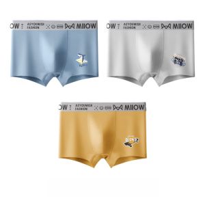 MiiOW | Quần lót nam cotton nguyên chất MiiOW dành cho học sinh trung học Quần đùi nam phong cách hoạt hình kháng khuẩn cạp vừa mùa hè 2024