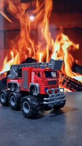 Diecast Miniatur Mainan Mobil Alat Berat Monster Truk Pemadam Kebakaran Fire Rescue Inersia Metal