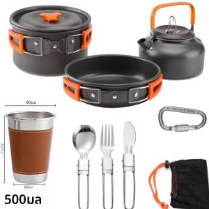 1 ชุดเครื่องครัวกลางแจ้งอุปกรณ์ทําอาหารตั้งแคมป์วัสดุอลูมิเนียมเครื่องครัวพับได้อุปกรณ์การเดินทางตั้งแคมป์กลางแจ้ง