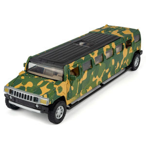 LEO 1:32 Hummer Extended Edition Diecast โมเดล รถอัลลอยด์รถยนต์ของเล่นคอลเลกชันของขวัญสําหรับเด็กชายสาว ของเล่นเด็ก