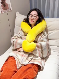 หมอนรองคอลายเครื่องหมายคำถาม หมอนอิงรูปตัว U หมอนนอนกลางวันสำหรับผู้หญิง หมอนอิงโซฟา ห้องนั่งเล่น หมอนอิงพนักพิงแบบสร้างสรรค์ ออกแบบมาเป็นพิเศษสำหรับการนอนหลับ