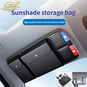 Car Sun Visor Organizer Multi-Functional Card Holder Storage Bag Car Accessories Sunglasses Storage Drivers License Package Bill Card Clip Storage Bag