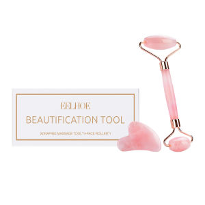 EELHOE Rose Quartz Beautification Tool Scraping Massage ToolFace Roller Promote Blood Circulation Improve Facial Puffiness Firm Facial Skin