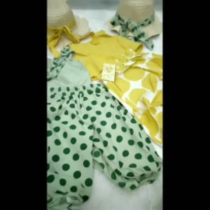 (LOLI-JKT) BS-424 SET ANAK BAGUS POLKADOT FREE TOPI ANYAM SIZE 90-140