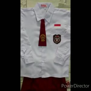 Satu Setel Seragam Sekolah Anak SD Perempuan Lengan Panjang