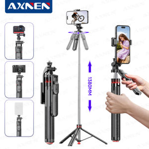 AXNEN | F05 Auto Pop-Up Selfie Stick Tripod Cellphone Holder with Bluetooth Remote 7-Section Extendable Pole 360° Rotation Phone Vlog