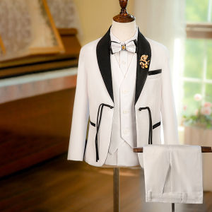 New Chinese Style Boys Suit Vest Set Childrens Chorus Performance Clothing Boys Formal Dress Four Seasons Universal
