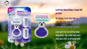 Bộ 3 Dao Cạo Thay Lưỡi Cho Nữ Có Dải Bôi Trơn Bằng Lô Hội Nha Đam Uncle Bills AG4605