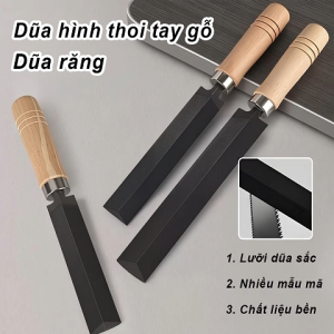 Dũa hình thoi kim cương tay gỗ 4/5/6 inch thép chịu lực dũa mộc chuyên mài lưỡi cưa công cụ mộc