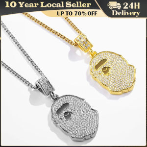 Iced Out Bling Bling Animal Head Pendant Necklace Mirco Pave Prong Setting Men Women Female Male Fashion Hip Hop Jewelry BP112