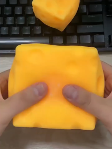 Extra-Large squishy Cheese-Shaped Stress Relief Toy Slow-Rebound Moldable Stress Ball Squeeze Toy