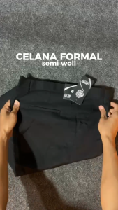 Celana kantor pria | kerja | formal | slimfit | Bahan | Hitam | celana panjang pria
