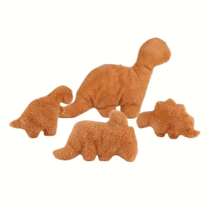 4pcs Large Dino Nugget Pillow Set Plush with Stuffed Animals Creative Dinosaur Theme Party Decoration Perfect for Christmas Gift