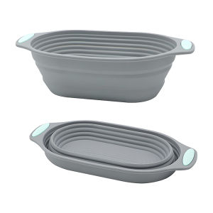 1PC Silicone Foldable Banneton Bread Proofing Basket - Sourdough Bread Baking Bowl Food Grade Kitchen Accessory