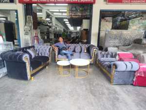 SOFA CATERFILE 3 2 PUK PANJANG MEJA KAKI BESI FREE ONGKIR SERANG KOTA