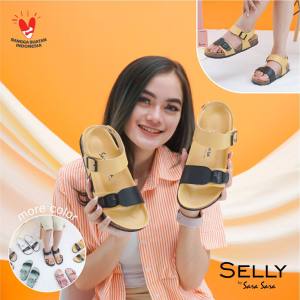 Sara Sara Selly | Sandal Birken Motif Gesper Backstrap Casual Fashion Wanita Kekinian Sandal Puyuh Motif Trendy Terbaru Kualitas MALL Flash Sale COD