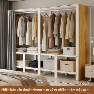 Tủ Quần Áo Vải Dễ Lắp Ráp Một Khối