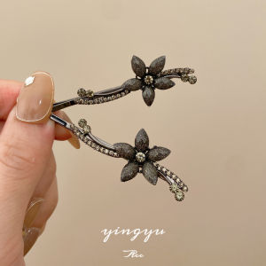RuiLi Metal Flower Hair Clips Side Bangs Fringe Hairpins Alloy Original Design Fresh out Fashion Accessories Hair Jewelry