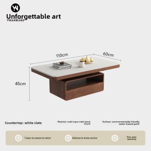 YINANWANG | Mid-century Style Luxury Solid Wood Coffee Table