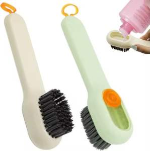 Multifunctional Shoe Cleaning Brush with Liquid Soap Dispenser | Portable Laundry Scrub Brush for Sneakers & Shoes