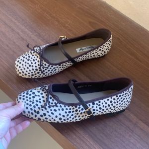Retro Velvet Leopard Print Mary Jane Ballet Flats New 2026 Style
