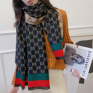 Korean Style Womens Scarf Thickened Cashmere Simulation Letter CC Winter Spring Autumn Versatile Fashionable Large Pashmina