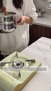 316 stainless steel steamer double ear wooden handle soup pot household baby food pot noodle pot hot milk pot small milk pot