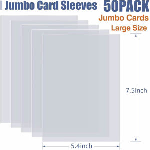 50pcs 13.7x19cm Transparent Jumbo Card Sleeves Oversized Large Trading Card Protector Holder For Big PKM PTCG Game Photo Cards