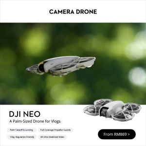 DJI Neo - Camera Drone | 135 g Light & Portable | Palm Takeoff & Landing | Subject Tracking QuickShots | Full-Coverage Propeller Guards