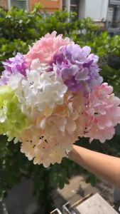 Hoa cẩm tú cầu Hoa giả trang trí phòng cành 26.5cm nhiều màu để bàn làm việc decor tiệc cưới studio cửa hàng quán cà phê bó hoa cầm tay