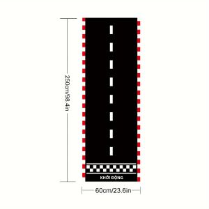 Thảm Trải Sàn Chống Trượt VIKAMA Racing Track Thảm Trải Sàn Chống Trượt Cho Phòng Trẻ Em Phòng Ngủ Trang Trí Nhà Cửa Chống Phai Màu Có Thể Giặt Bằng Máy