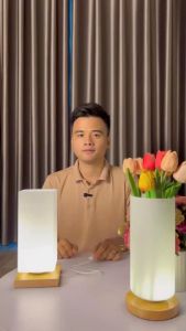 [Voucher 50K| 25.06 29.06] Đèn ngủ để bàn kết hợp cắm hoa trang trí decor phòng ngủ phòng khách sang trọng DN016