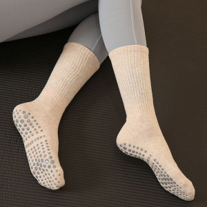 Sulelian Autumn and Winter Thick Non Slip Long Tube Yoga Socks Female Dance Sports Pilates Workout Socks