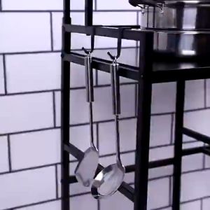 Heavy Duty Gas Stove Stand Rack with LPG Roller Gas Tank Holder Kitchen Rack Organizers Thicken Cabinet Shelf Space Saver Kitchen Organizer Gas Stand Rack Shelf